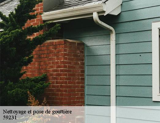 Nettoyage et pose de gouttière gonnelieu-59231 JH Couverture