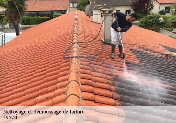 Nettoyage et démoussage de toiture  audignies-59570 Entreprise HKF